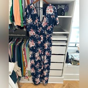 Floral pants jumpsuit XL